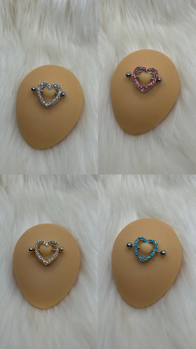 Heart nipple rings