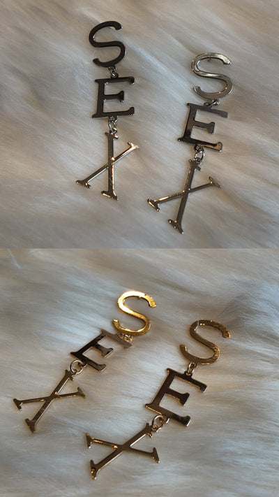 S E X earrings