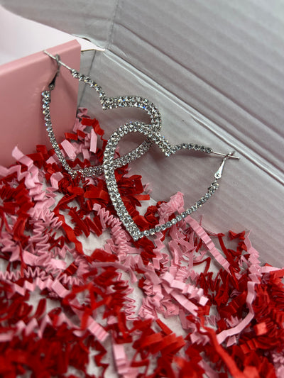 Silver heart earrings