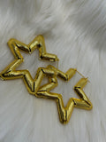 Gold 5star bamboo earrings