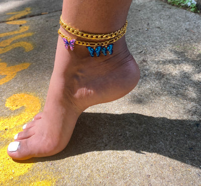 2-Piece Butterfly Anklet