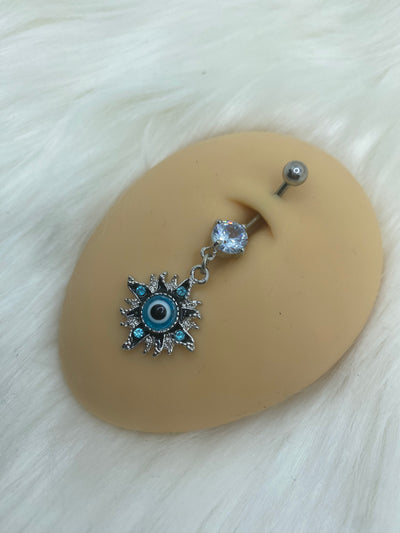 Evil Eye Spiral Belly Ring