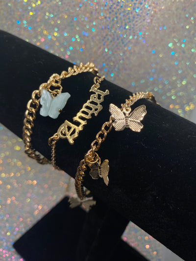 3-Piece Butterfly Angel Anklet